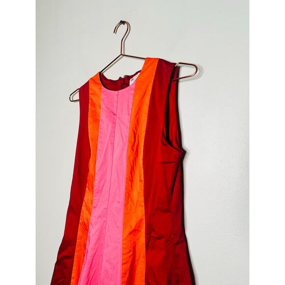 ROKSANDA x RTR Pink Red Color-Blocked Sleeveless Crewneck Midi Dress Size 6 - Picture 7 of 16